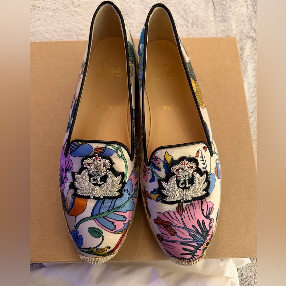 NEW Christian Louboutin Satin Loafers